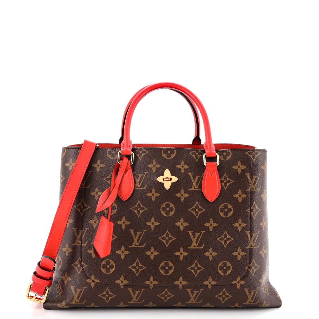 Louis Vuitton leather canvas flower tote monogram (1 of 6)
