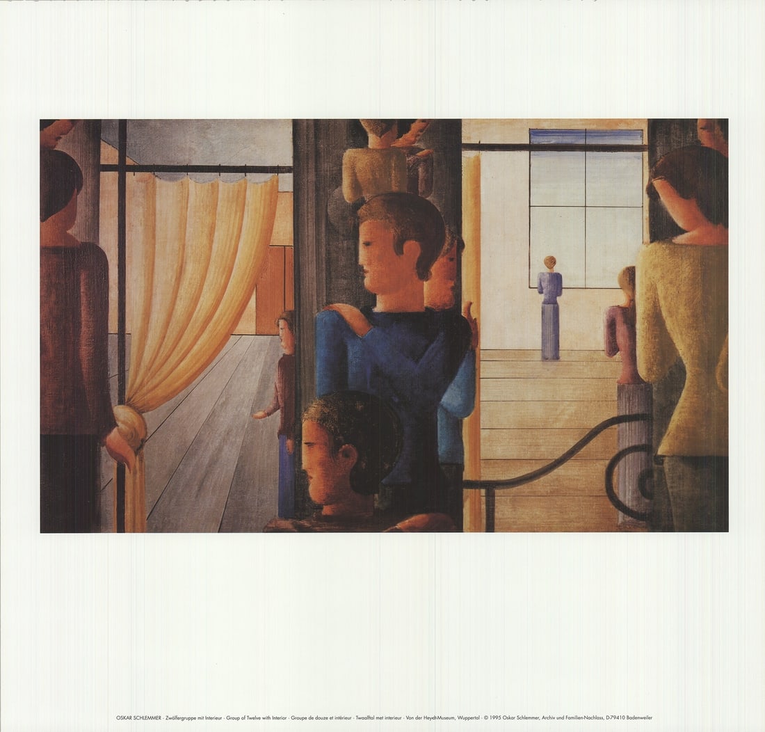 OSKAR SCHLEMMER Lithograph Group of Twelve with Interior Offset 17" x 17.75 (1 of 4)