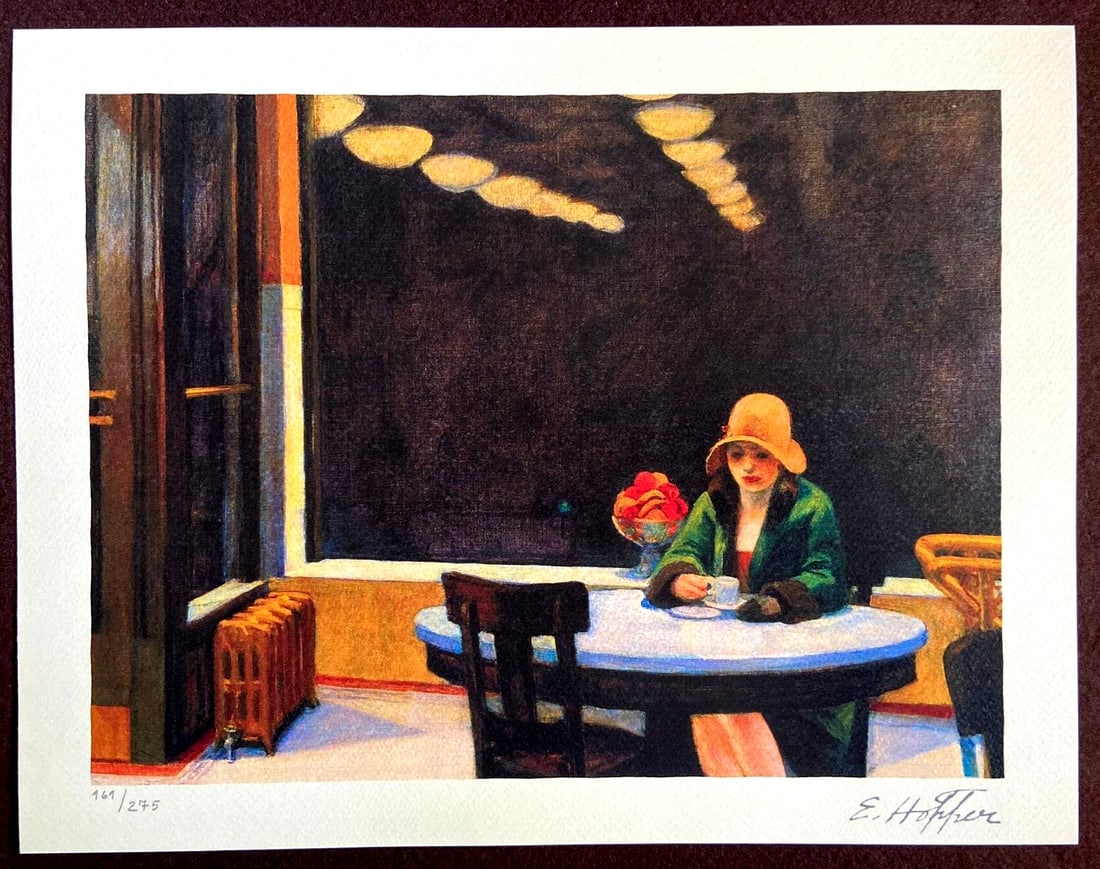 Edward Hopper Lithograph Signature Stamp: Edward Hopper Lithograph Signature Stamp A rare opportunity to own a piece of art history, this 1986 lithograph by Edward Hopper is a masterpiece of American modernism. Hand-numbered and signed on the