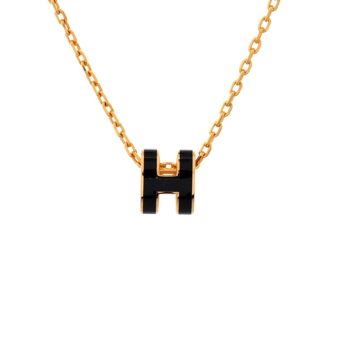 Hermes Pop H Pendant Chain Necklace Metal and Enamel Mini (1 of 3)
