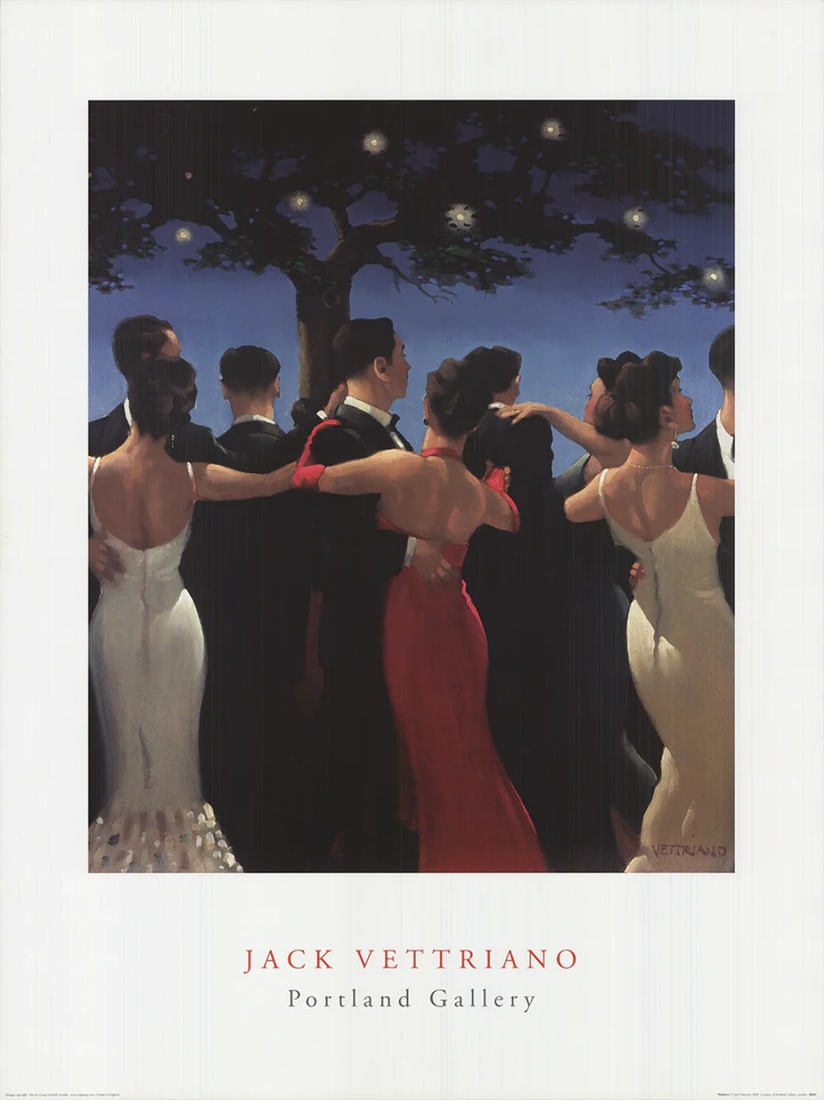 JACK VETTRIANO Waltzers 31.5" x 23.75" Offset Lithograph 2000 Contemporary (1 of 16)