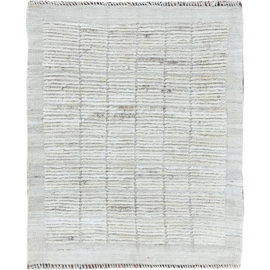 Ivory Moroccan Weave Wool Hand Knotted Mat Rug 2'4"x3 (1 of 7)