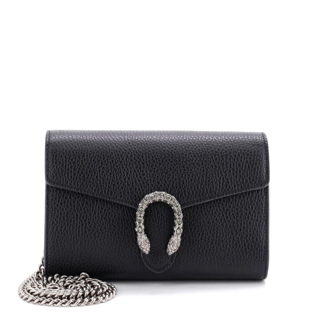Gucci Small Chain Wallet Leather with Embellished Detail: Gucci Small Chain Wallet Leather with Embellished Detail Elevate your everyday style with the iconic Gucci Small Chain Wallet Leather, boasting an eye-catching cross body design adorned with crystal