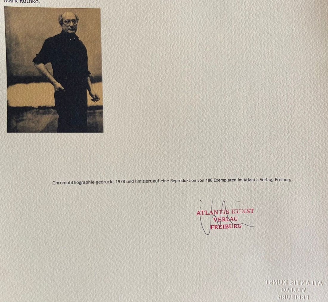 Mark Rothko Lithograph Op Numbered - 9