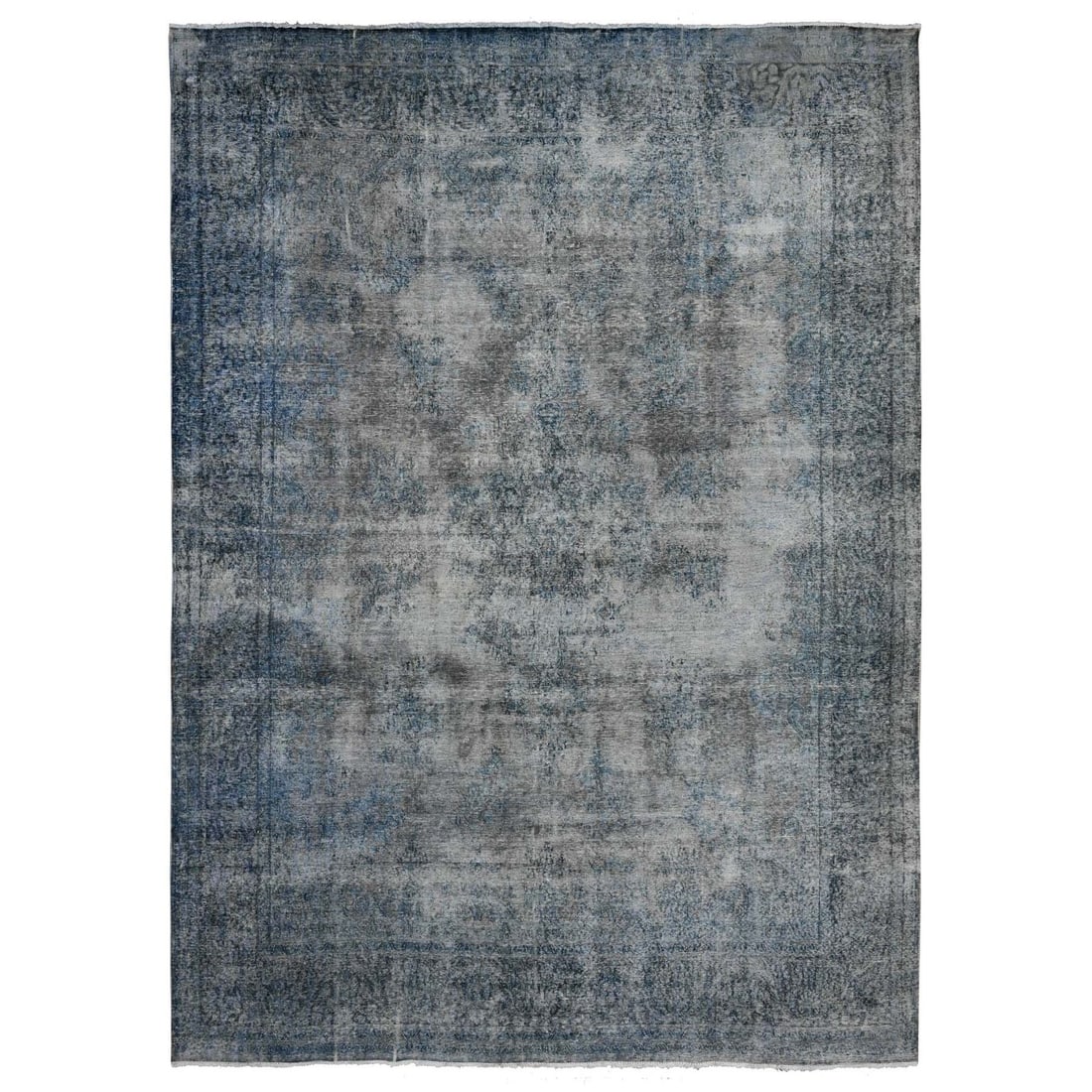 9'8"x13'3" Jet Gray Vintage Zoroastrian Karman Hand Knotted Oriental Rug (1 of 12)