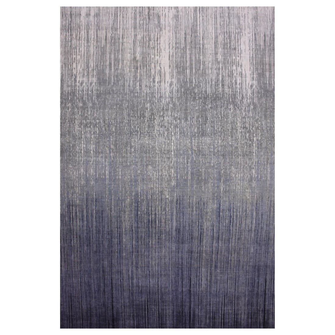 Gray Hand Knotted Pure Wool Oversized Modern 12'2"x18' Rug: Gray Hand Knotted Pure Wool Oversized Modern 12'2"x18' Rug Experience the timeless elegance of India's rich cultural heritage with this stunning, hand-knotted gray wool rug. Measuring 12'2"x18', its o
