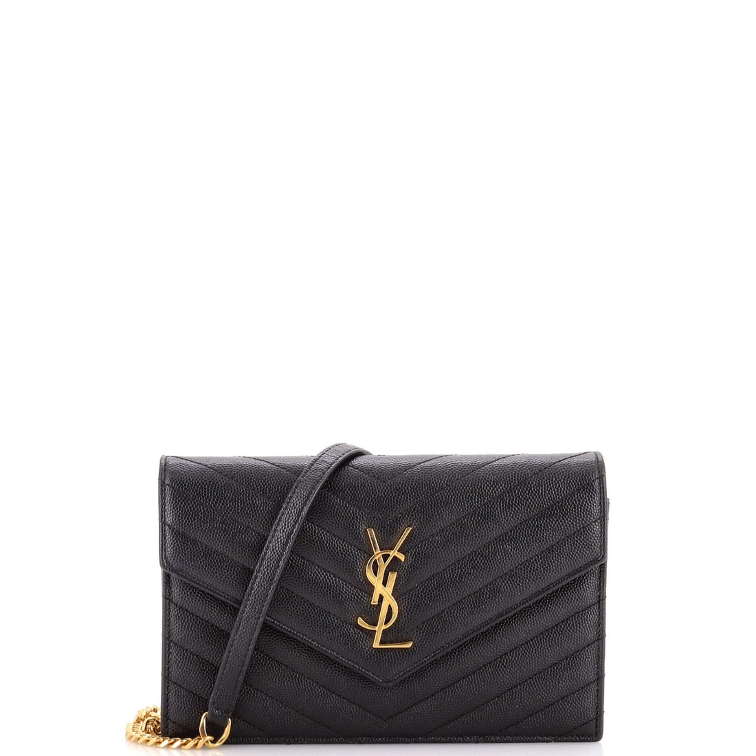 Small matelasse leather chevron chain wallet Saint Laurent classic monogram (1 of 6)