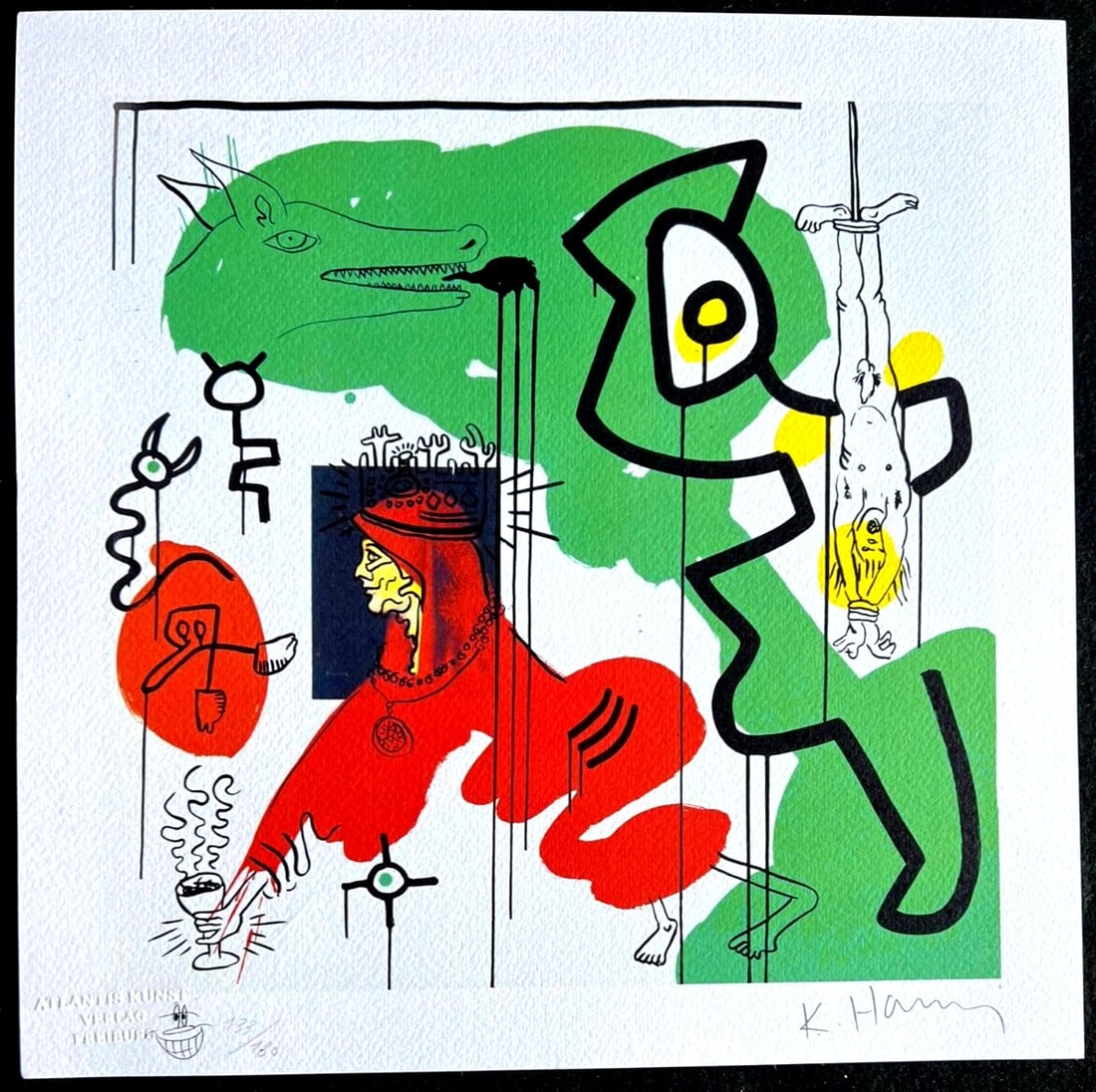Keith Haring Lithograph Numbered Op - 2