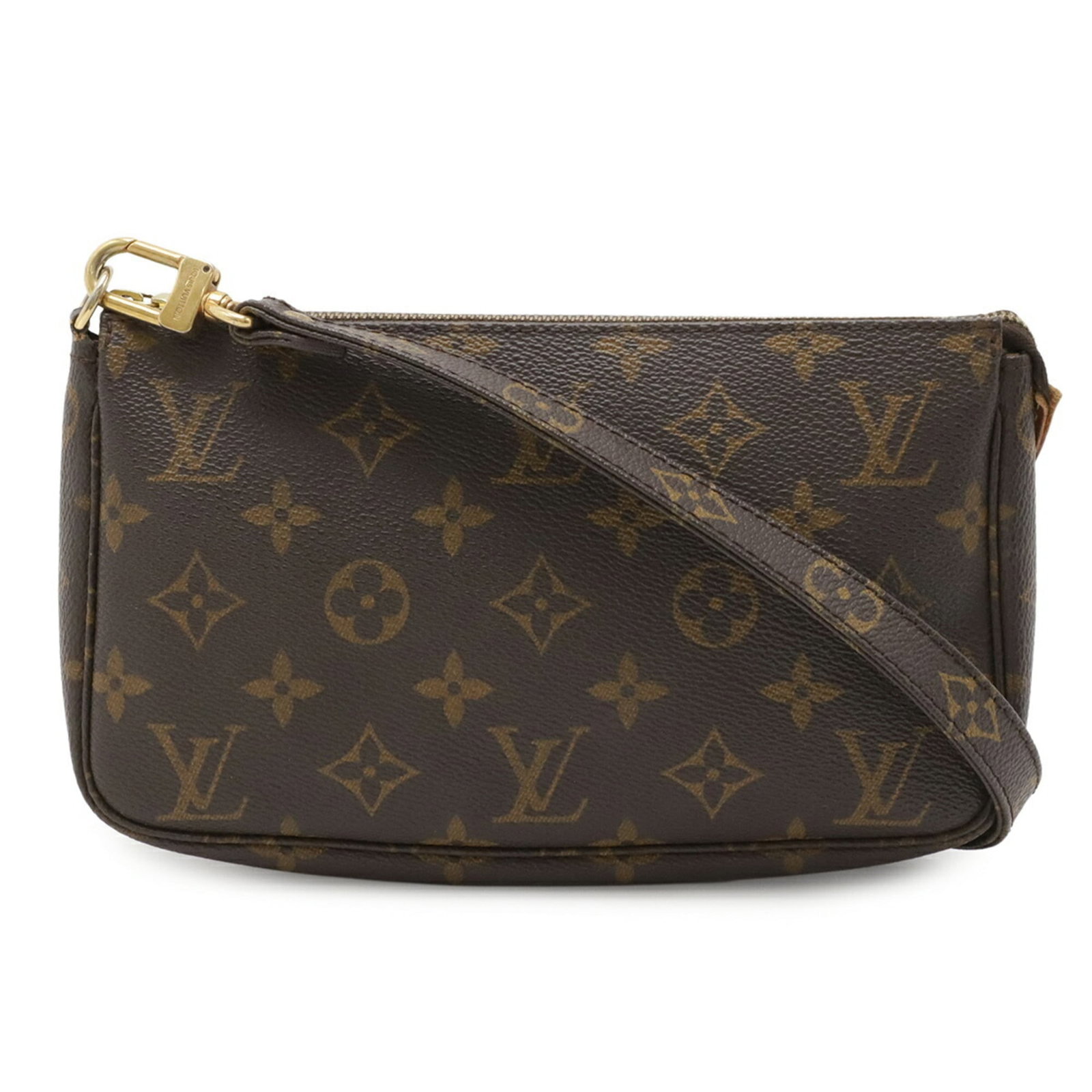 Louis Vuitton Pochette Monogram: Louis Vuitton Pochette Monogram A timeless piece of luxury, the Louis Vuitton Pochette Monogram is a stylish and iconic handbag that exudes elegance with its signature monogram pattern in rich brown l