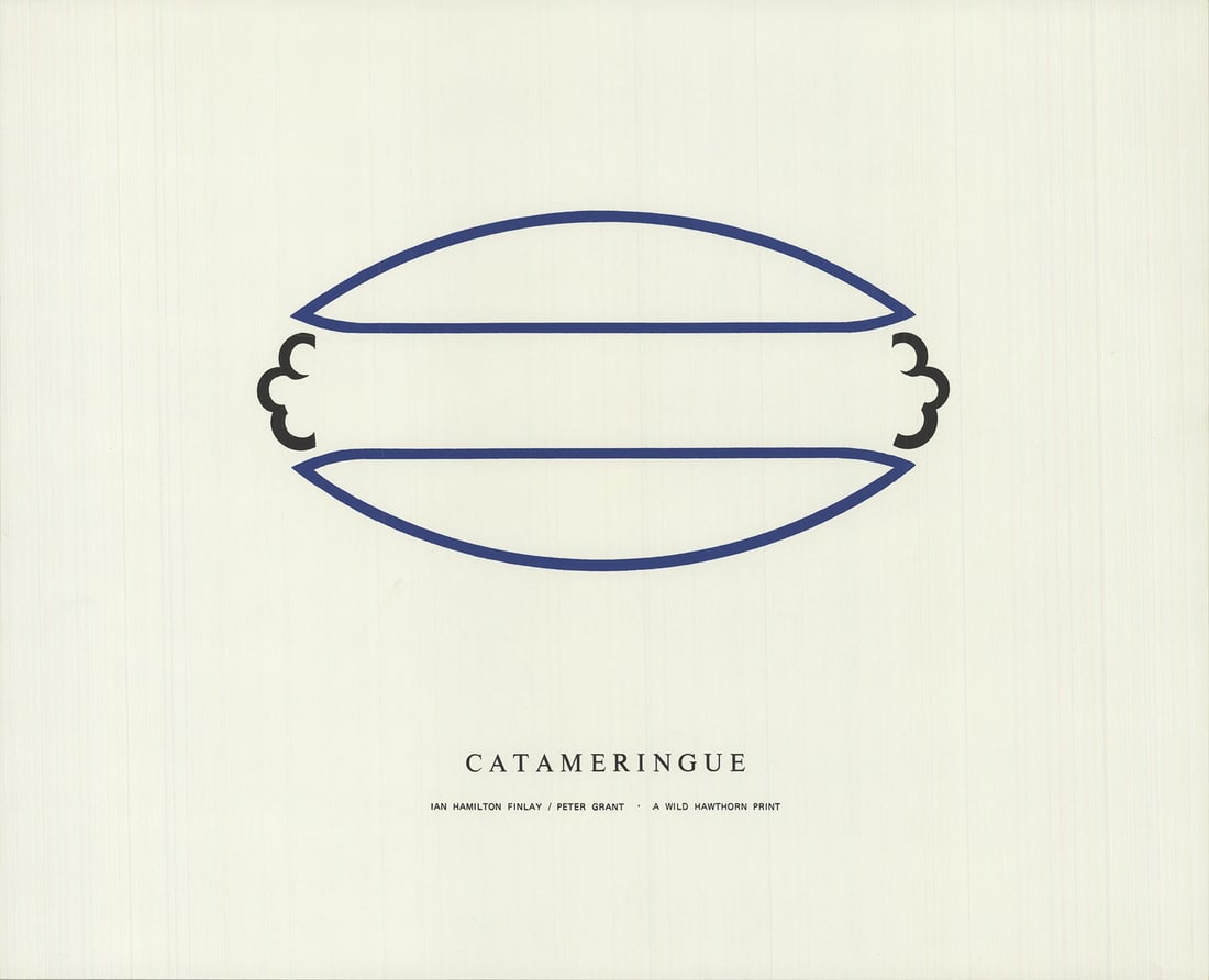 IAN HAMILTON FINLAY Catameringue 14" x 17.25" Serigraph 1970 Contemporary Blue (1 of 4)