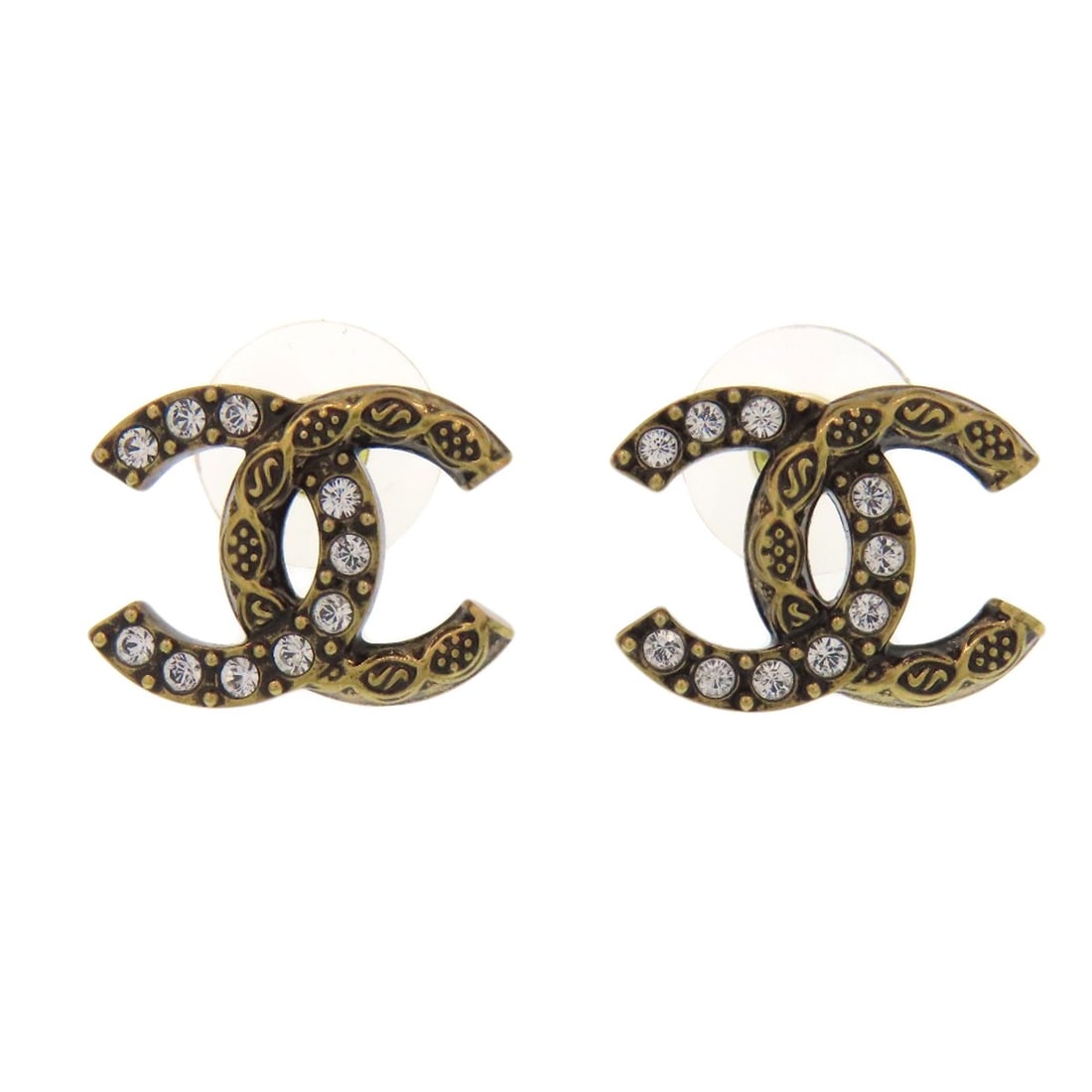 CHANEL COCO Mark rhinestone earring Metal (1 of 4)