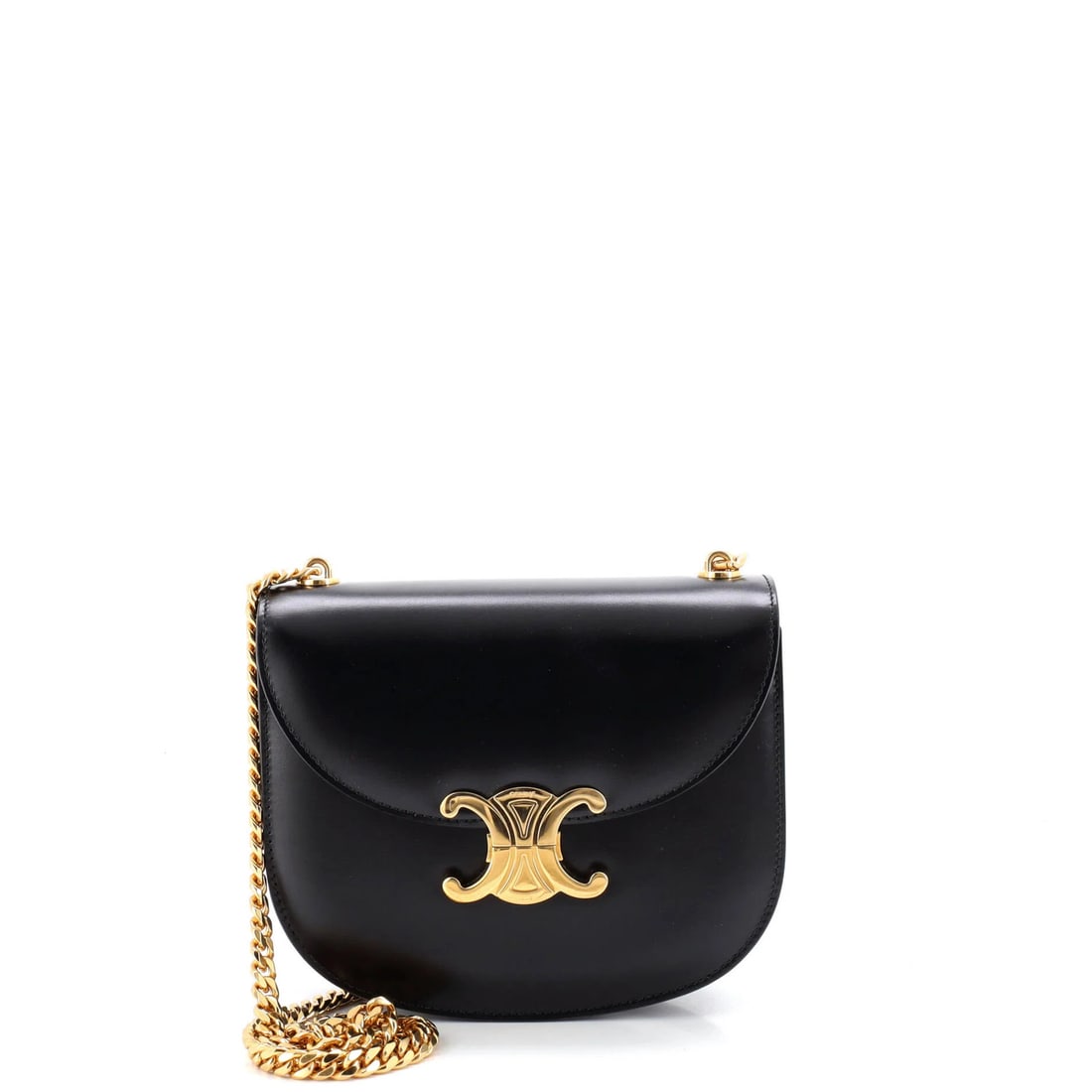 Celine Triomphe Besace Clea Chain Flap Bag Leather (1 of 5)