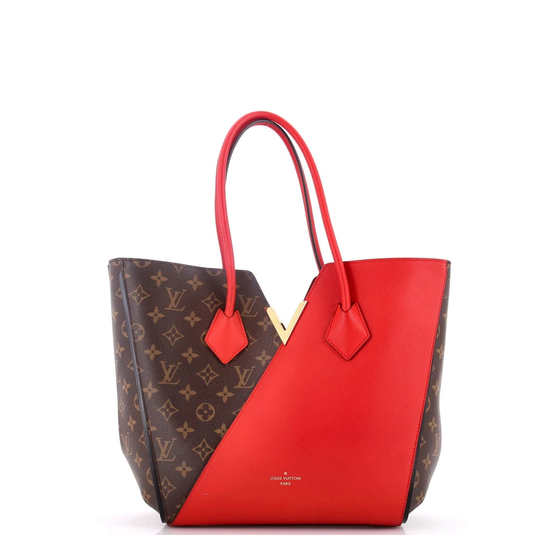 Louis Vuitton Monogram Canvas and Leather Handbag Kimono MM: Louis Vuitton Monogram Canvas and Leather Handbag Kimono MM Elevate your style with the iconic Louis Vuitton Kimono handbag, boasting a striking monogram canvas and leather exterior in bold red hues.