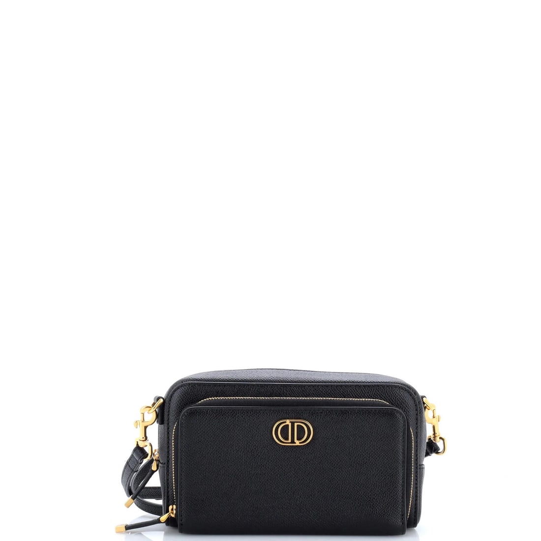 Christian Dior Caro is a leather crossbody bag with double pouch.: Christian Dior Caro is a leather crossbody bag with double pouch. Elevate your everyday style with the sleek and sophisticated Christian Dior Caro crossbody bag, boasting a chic black leather
