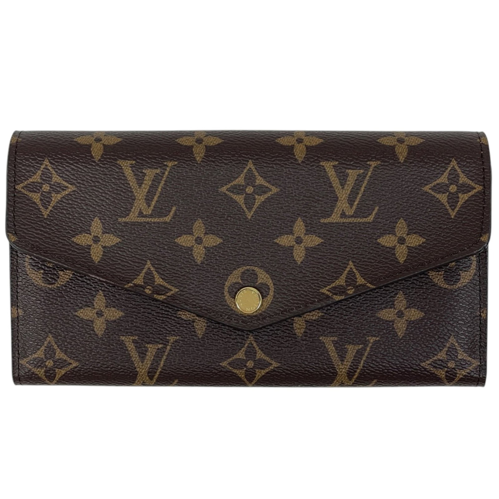 Louis Vuitton long bi-fold monogram wallet: Louis Vuitton long bi-fold monogram wallet A timeless piece from the iconic Louis Vuitton brand, this long bi-fold monogram wallet boasts the signature LV monogram pattern in rich brown tones. With