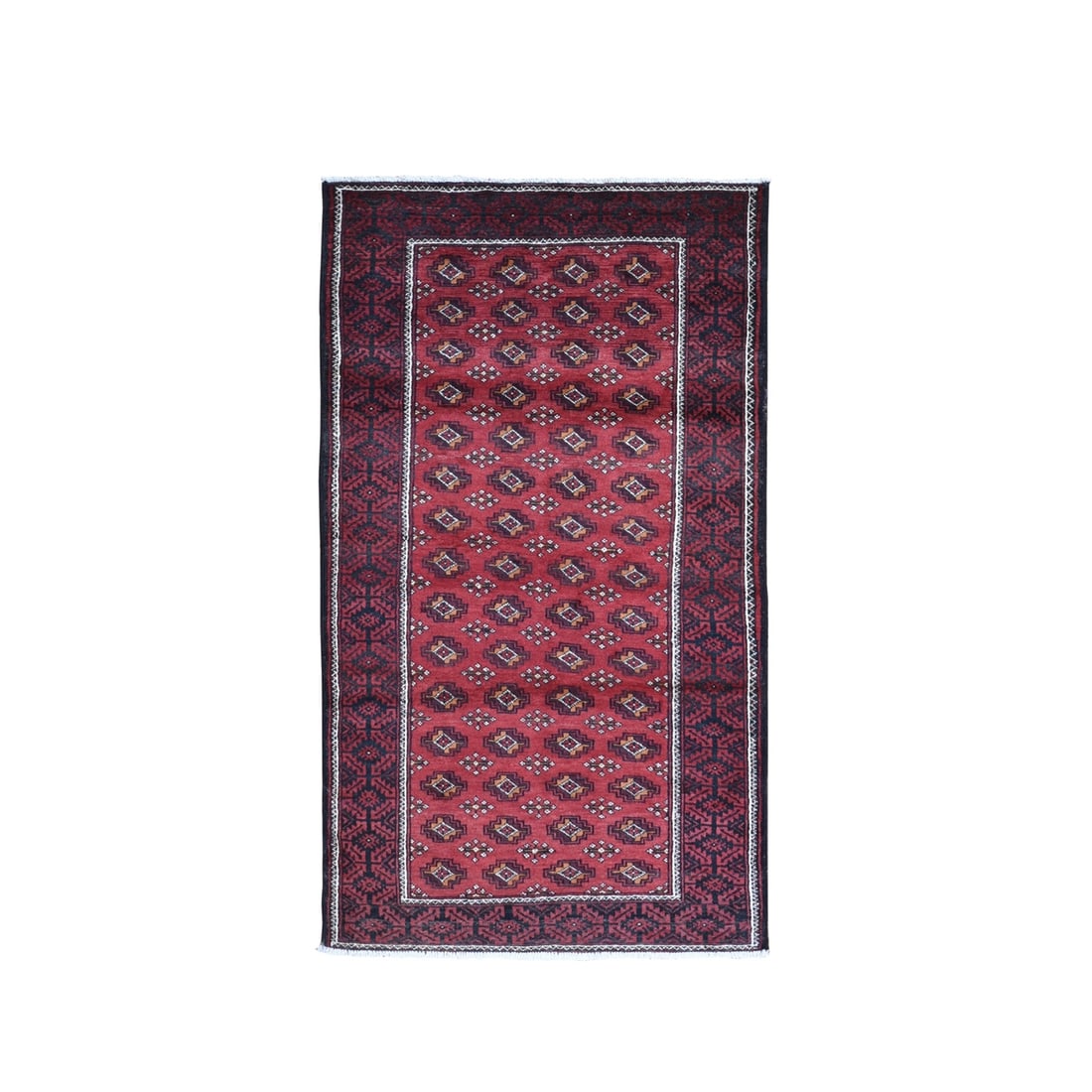 3'10"x7'4" Red Vintage Farsian Hand Knotted Organic Wool Oriental Rug: 3'10"x7'4" Red Vintage Farsian Hand Knotted Organic Wool Oriental Rug Experience the rich history and craftsmanship of Turkey with this stunning 3'10"x7'4" Red Vintage Farsian Hand Knotted Organic