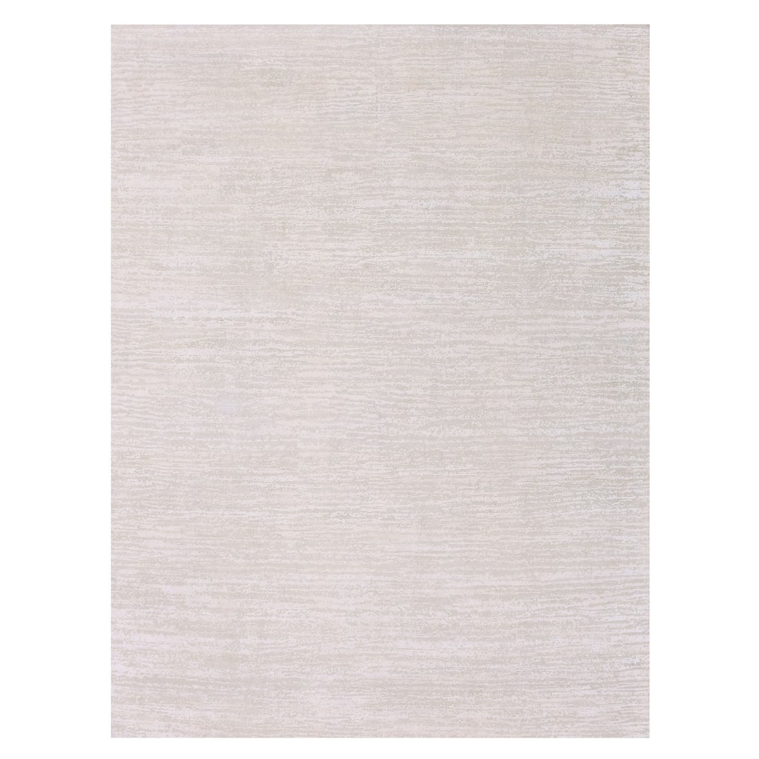 Rose White Hand Knotted Rug with Timberwolf Cast Silk and Wool (1 of 12)