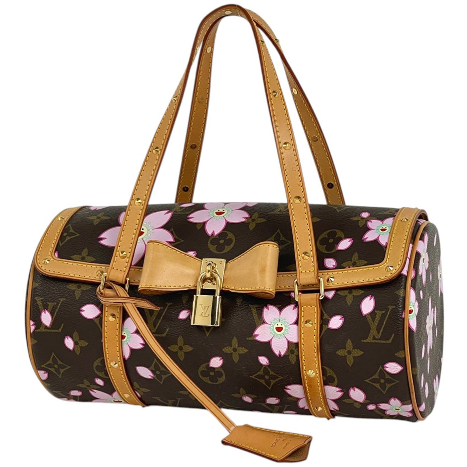 Louis Vuitton cherry blossom handbag: Louis Vuitton cherry blossom handbag A stunning Louis Vuitton cherry blossom handbag in rich brown, adorned with the iconic Monogram pattern, adds a touch of elegance to any outfit. With its classic