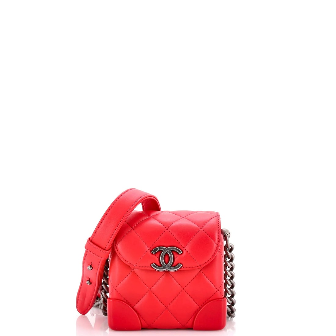 Chanel Trunk-Like Crossbody Bag Quilted Lambskin Mini (1 of 5)