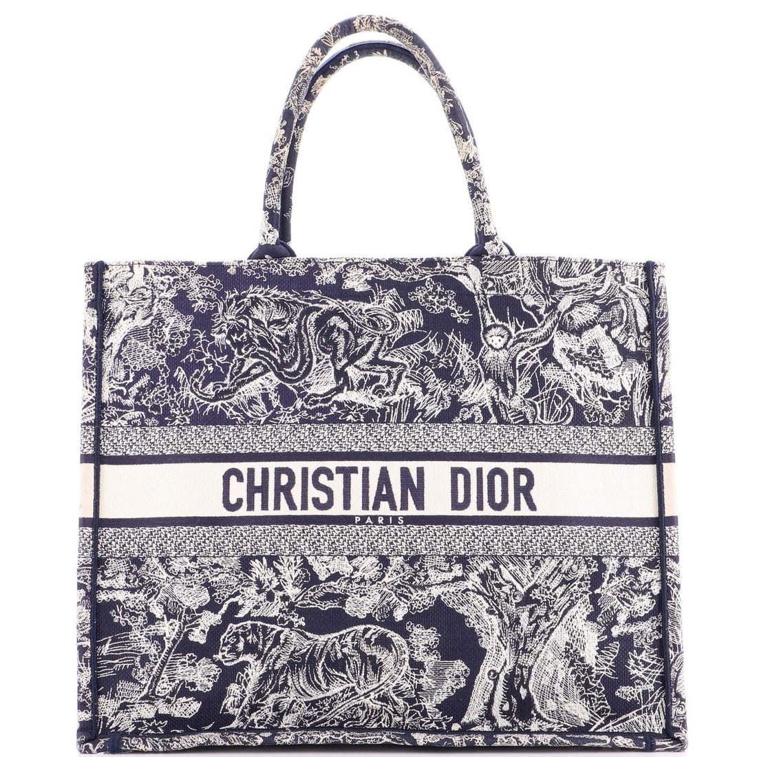 Christian Dior Canvas Large Embroidered Tote Book (1 of 8)