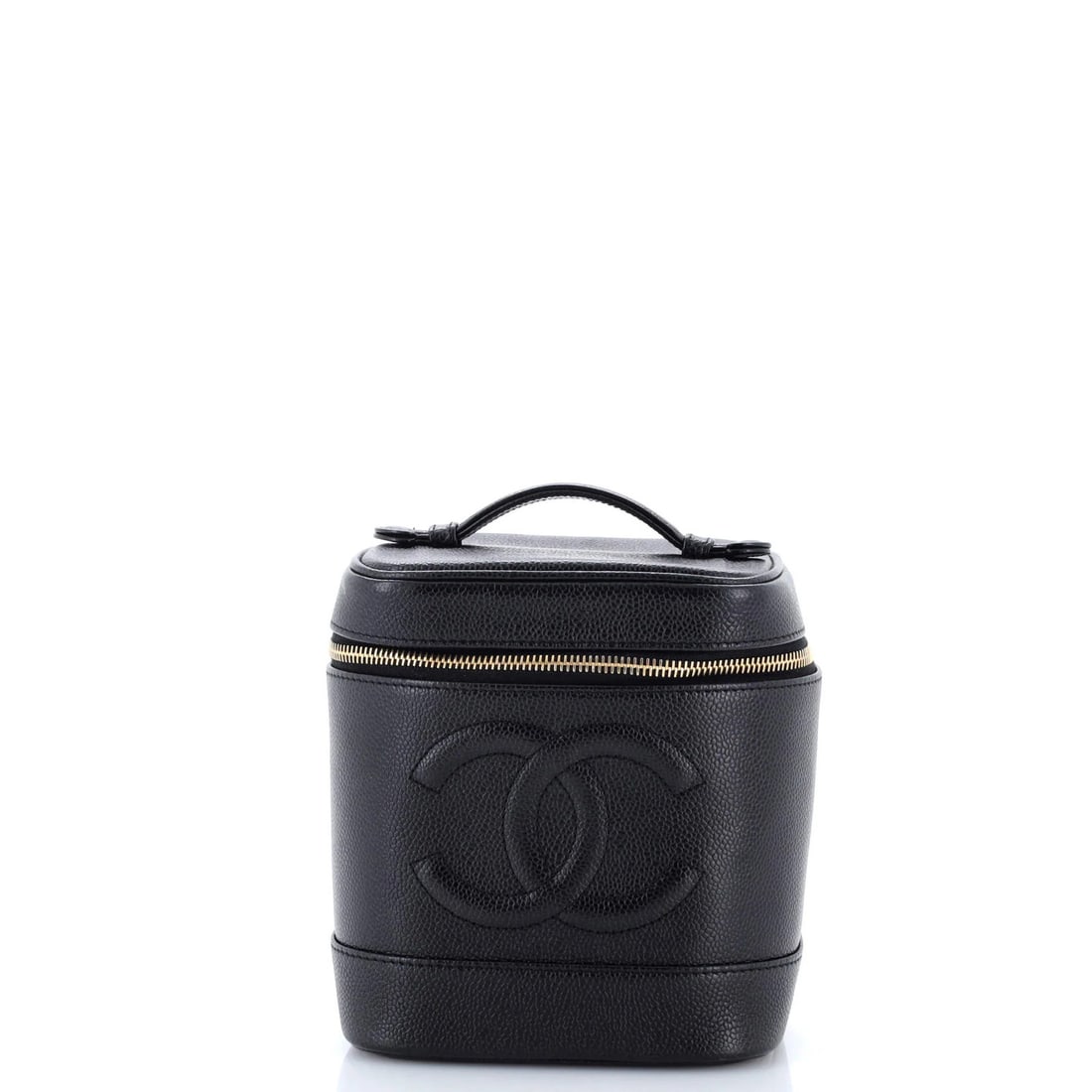 Chanel Vintage Timeless Cosmetic Case Caviar Tall (1 of 6)