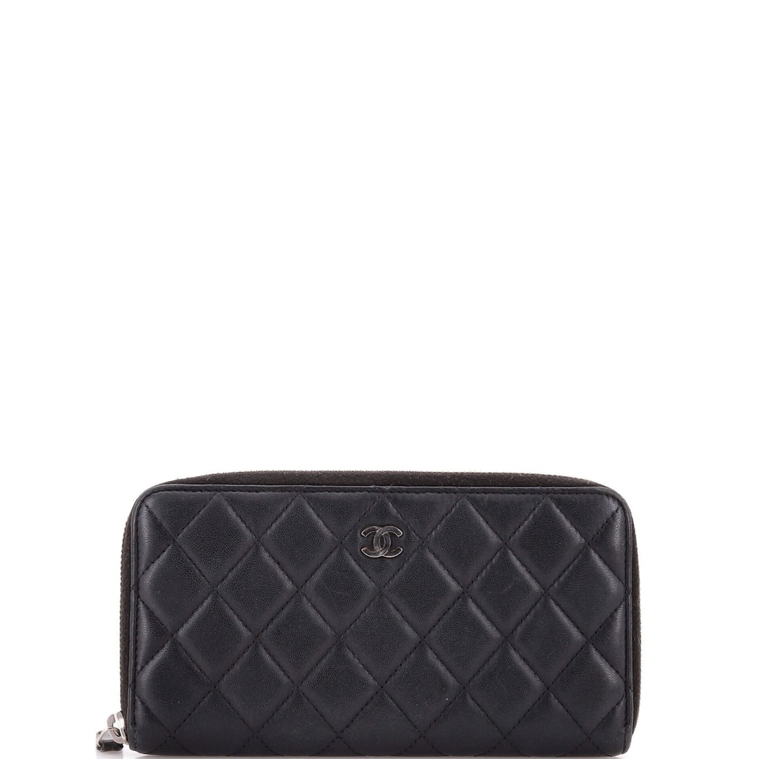 Chanel long quilted lambskin wallet around zip (1 of 7)