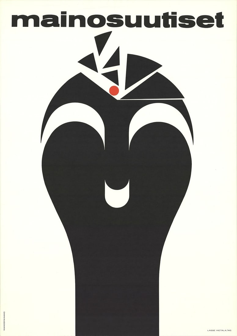 LASSE HIETALA Advertisement News (Mainosuutiset) 39.5" x 27.5" Lithograph 1970 M (1 of 1)