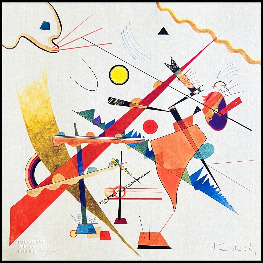 Wassily Kandinsky lithograph Piet Mondrian ink: Wassily Kandinsky lithograph Piet Mondrian ink Own a rare and iconic piece of art history with Wassily Kandinsky's "Increasing clouds", a stunning full sheet chromolithograph from 1978, one of only