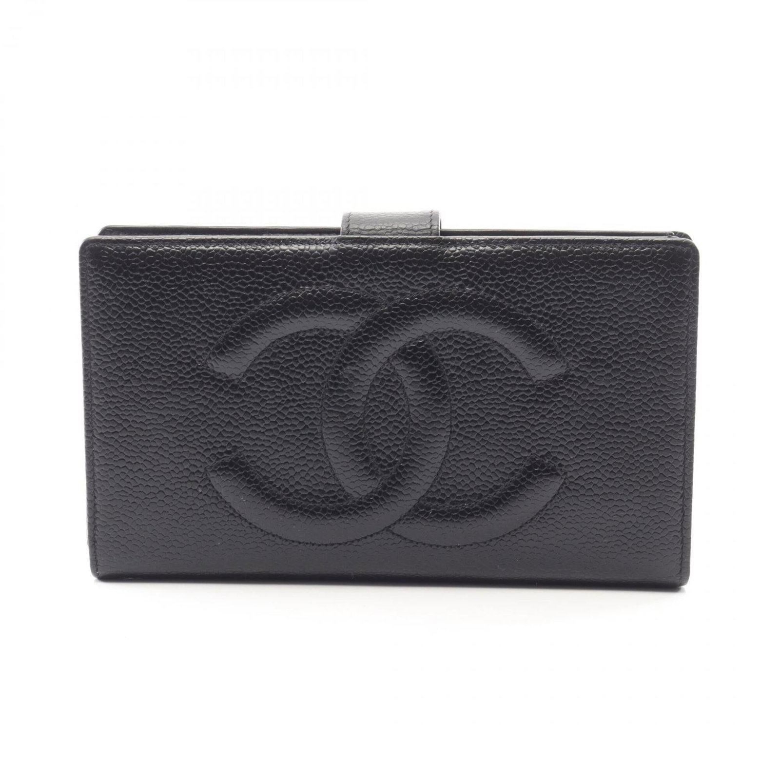 Leather Bi-Fold Wallet by Chanel: Leather Bi-Fold Wallet by Chanel A sleek and sophisticated accessory for the modern woman, this Chanel leather bi-fold wallet boasts classic design with a timeless black calfskin finish. With its