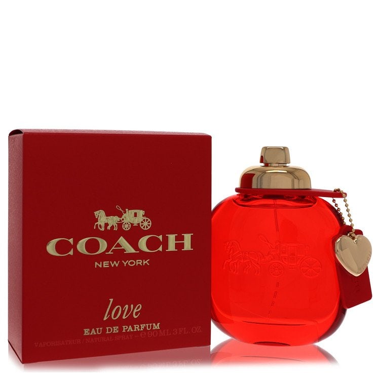 Coach perfume is by Coach eau de parfum spray in red packaging: Coach perfume is by Coach eau de parfum spray in red packaging A stylish and sophisticated scent to match your Coach style, this 3 oz eau de parfum spray is packaged in bold red, making it a standout