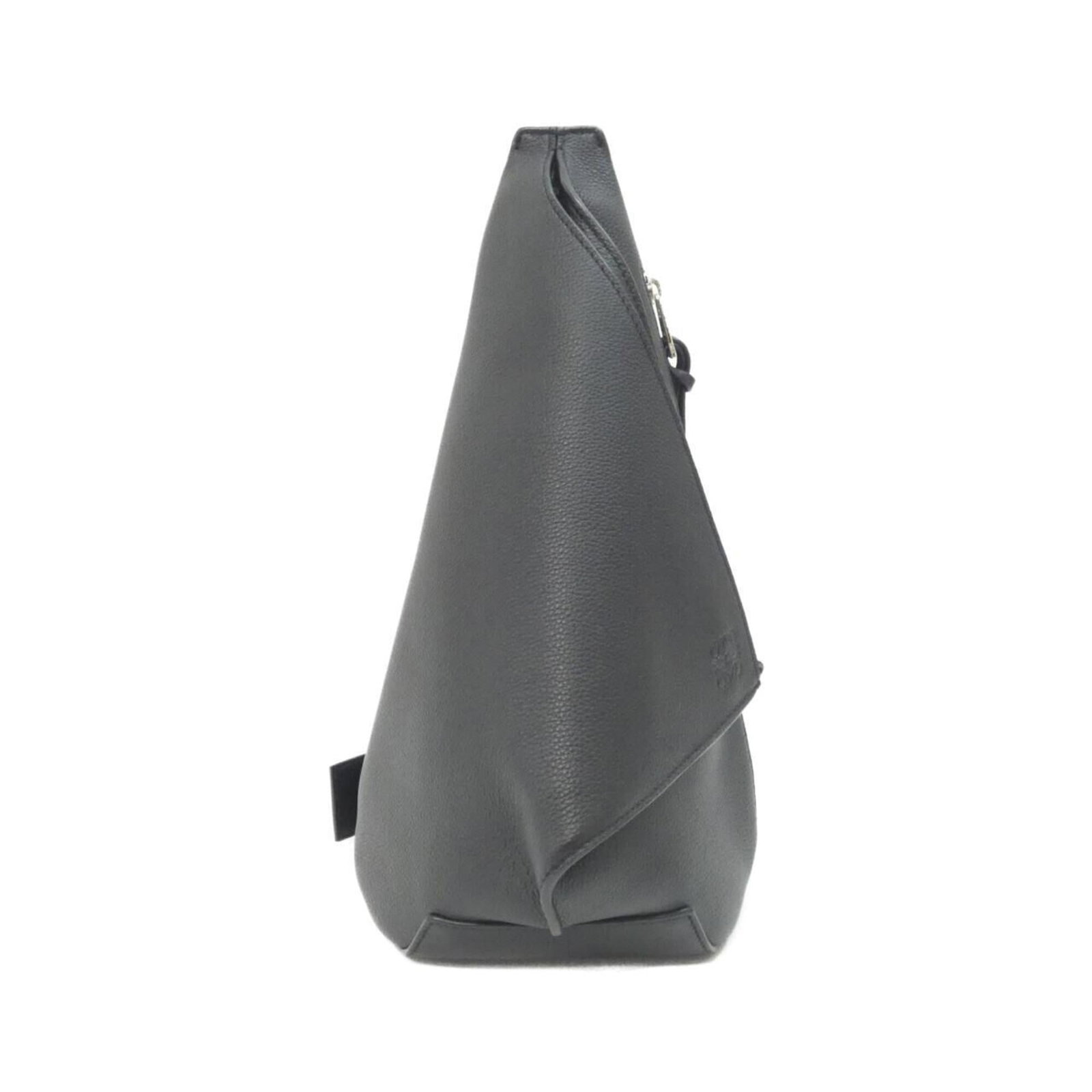 Loewe is a leather shoulder bag.: Loewe is a leather shoulder bag. A sleek and sophisticated Loewe leather shoulder bag, crafted from high-quality calfskin, boasts a timeless black finish that exudes understated elegance. With its cla