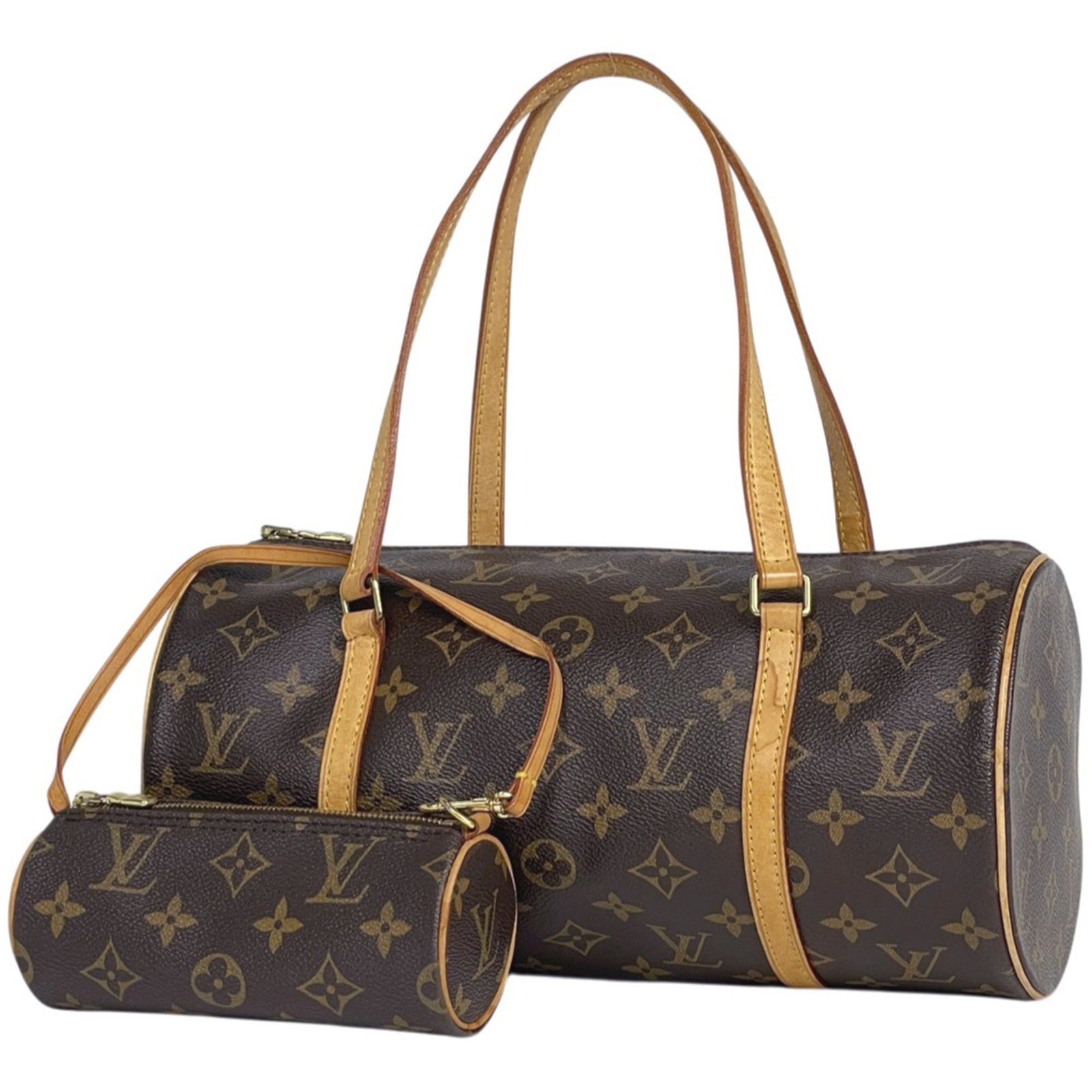 Louis Vuitton Handbag Monogram: Louis Vuitton Handbag Monogram A classic Louis Vuitton monogram handbag in rich brown leather, boasting the iconic LV pattern that exudes timeless elegance and sophistication. With its spacious interi
