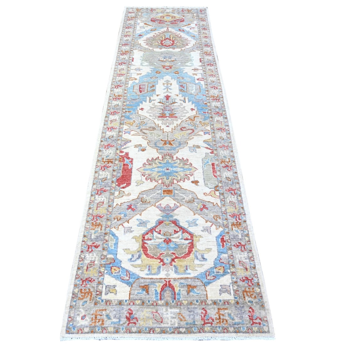 2'8"x9'10" Ivory Sultanabad Leaf design Hand Knotted Oriental Rug (1 of 6)