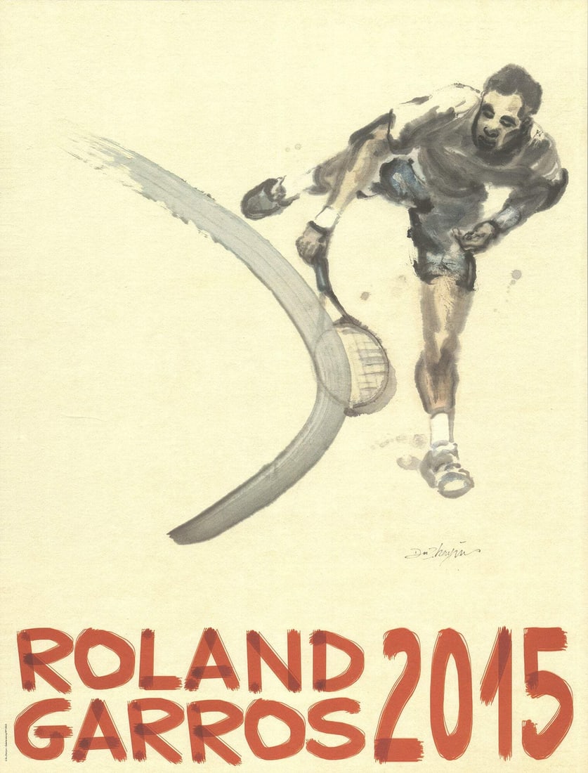 DU ZHENJUN Roland Garros French Open 31.25" x 23.5" Poster 2015 Contemporary Gra (1 of 4)