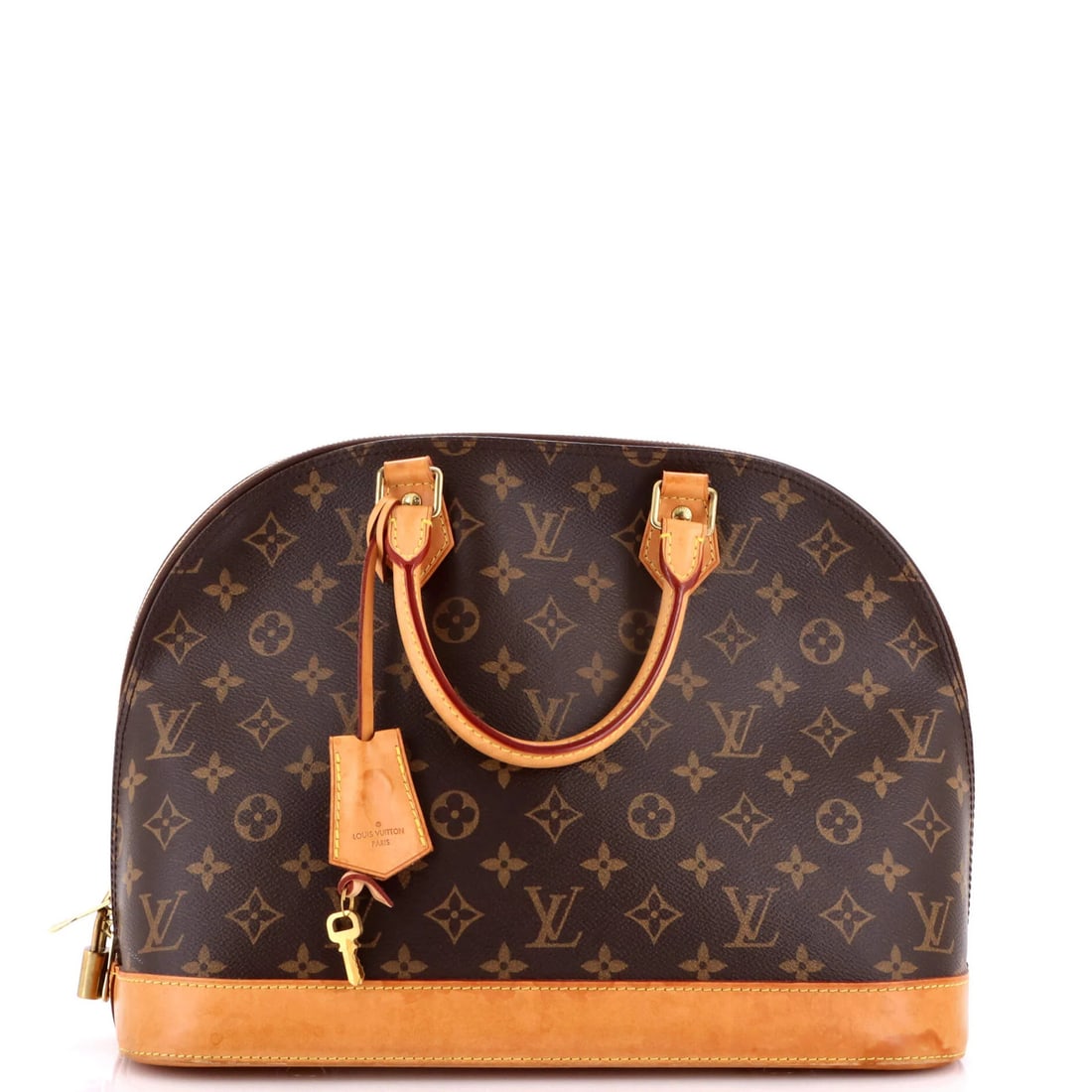 Louis Vuitton Alma is a monogram canvas handbag with MM: Louis Vuitton Alma is a monogram canvas handbag with MM The iconic Louis Vuitton Alma handbag, boasting the signature monogram canvas and timeless MM logo, is a stylish addition to any wardrobe. With