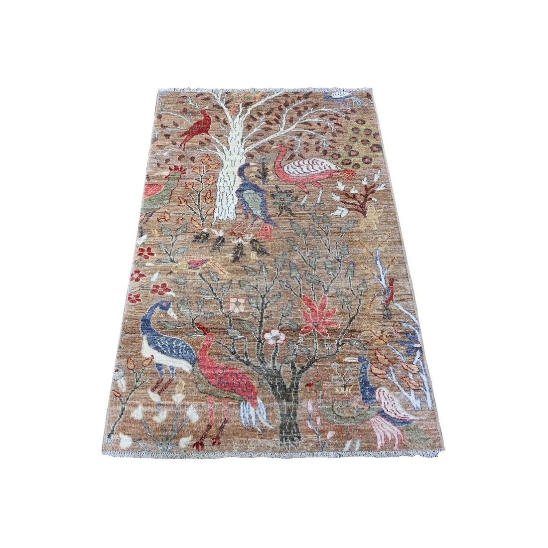 3'x4'9" Brown Hand Knotted Afghan Peshawar Organic Wool Oriental Rug: 3'x4'9" Brown Hand Knotted Afghan Peshawar Organic Wool Oriental Rug Experience the rich heritage of Afghanistan in this stunning 3'x4'9" hand-knotted Peshawar rug, crafted from high-quality organic