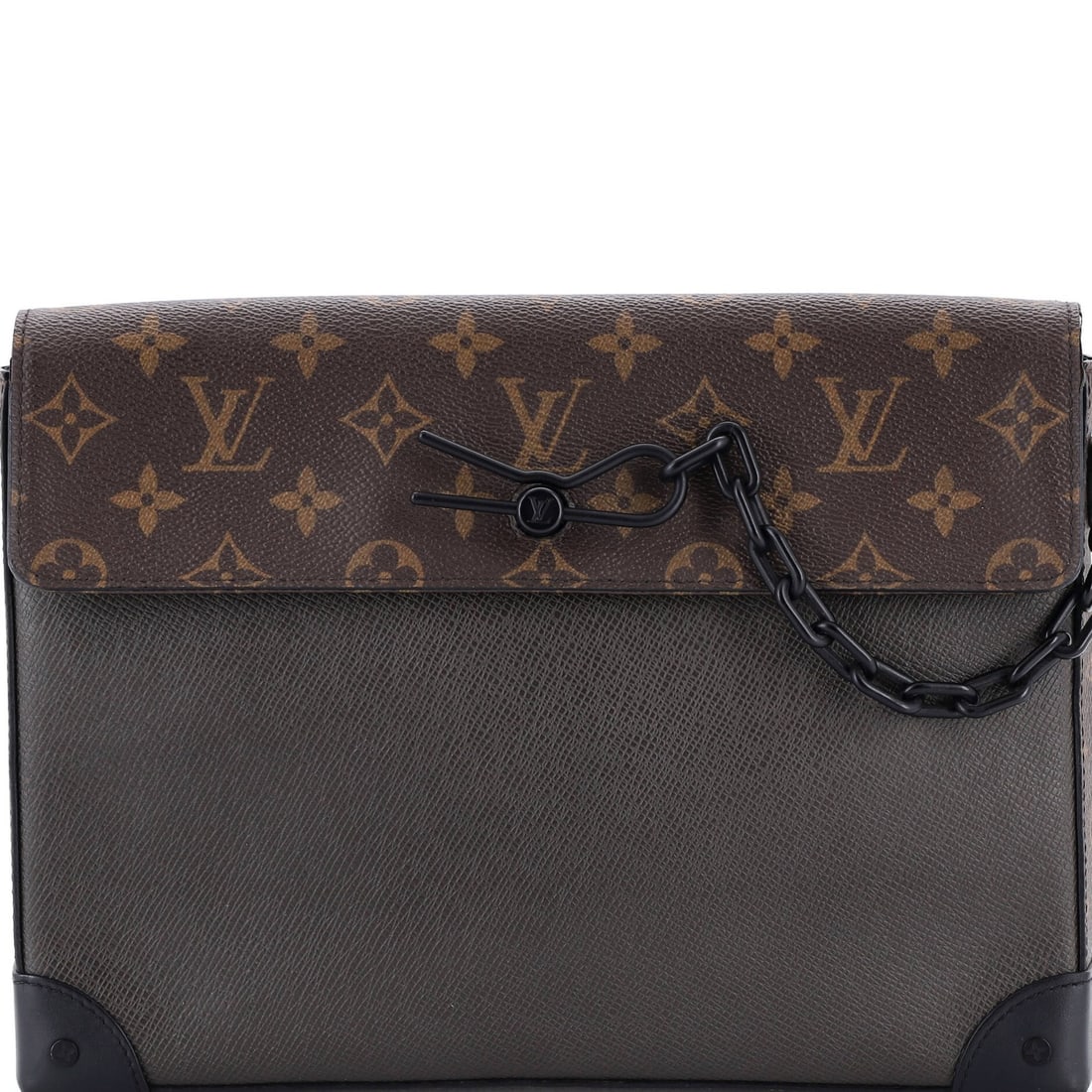 Louis Vuitton steamer leather monogram canvas pochette: Louis Vuitton steamer leather monogram canvas pochette A timeless and stylish accessory, this Louis Vuitton Pochette Voyage in scuffed brown leather exudes classic sophistication with its iconic