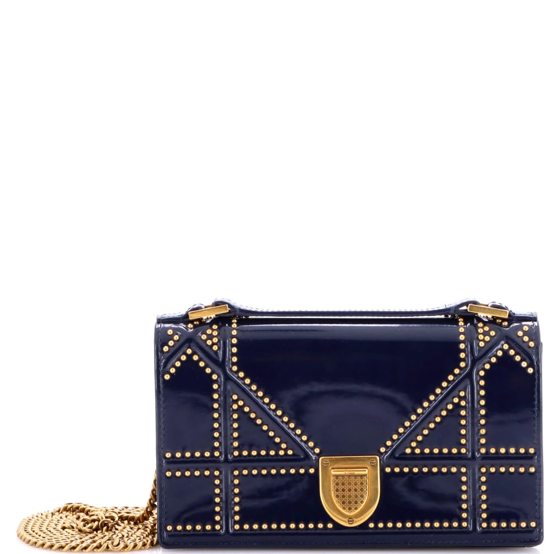 Christian Dior Diorama Studded Chain Flap Clutch Patent (1 of 8)
