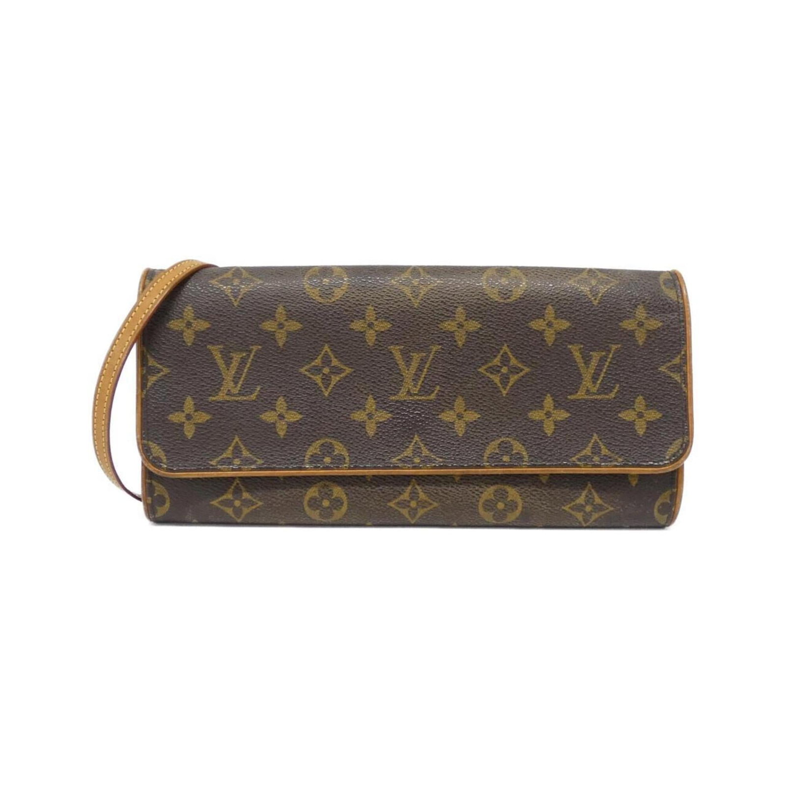 Louis Vuitton Pochette is a shoulder bag with monogram.: Louis Vuitton Pochette is a shoulder bag with monogram. A timeless piece from the iconic Louis Vuitton brand, this Pochette shoulder bag boasts the signature monogram pattern in rich marron hues. With