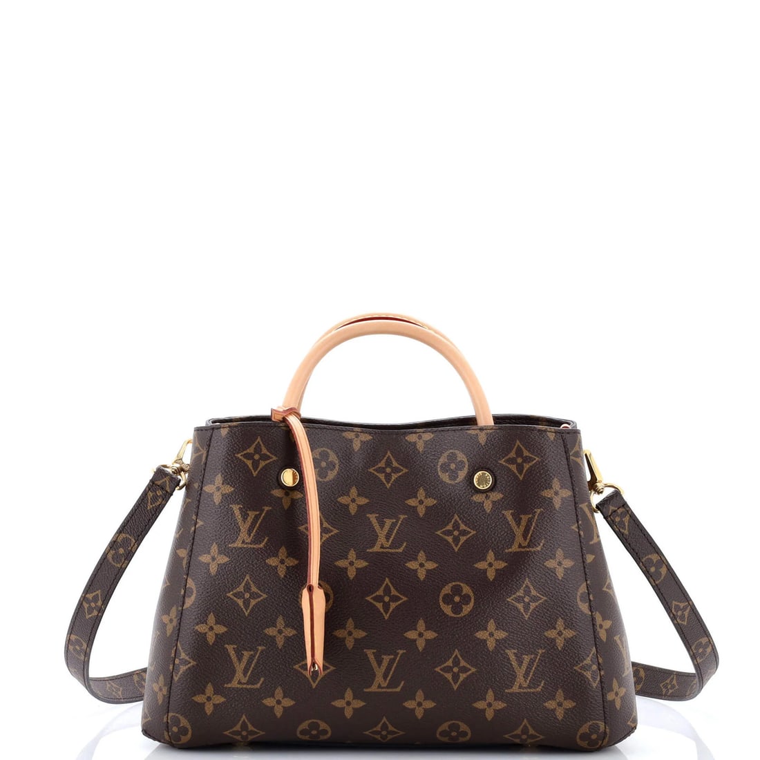 Louis Vuitton Montaigne Handbag Monogram Canvas BB: Louis Vuitton Montaigne Handbag Monogram Canvas BB A timeless classic from the iconic Louis Vuitton brand, this Montaigne Handbag Monogram Canvas BB boasts a rich brown canvas exterior with signature