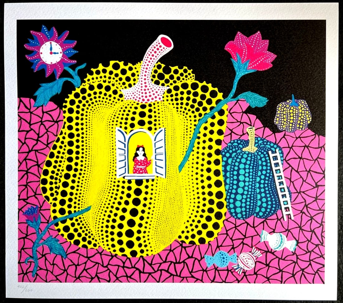 Yayoi Kusama lithograph art from mori museum numbered 200ex (1 of 14)