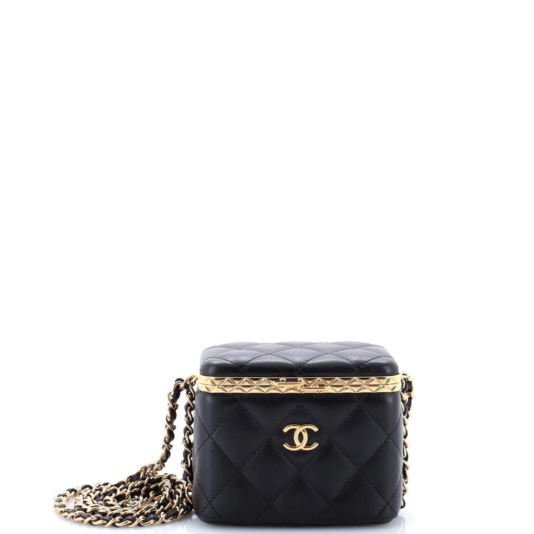 Chanel small quilted lambskin vanity case with chain lock frame (1 of 5)