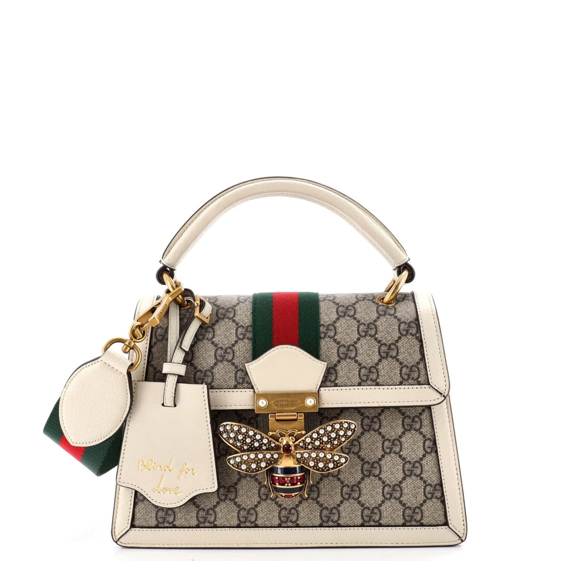 Gucci small coated leather canvas bag top handle for queen Margaret (1 of 5)