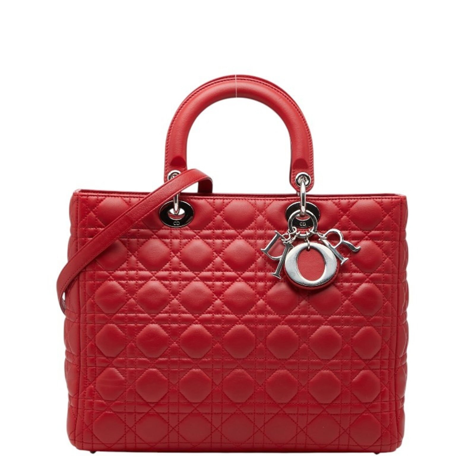 Christian Dior Handbag, Shoulder Bag Leather: Christian Dior Handbag, Shoulder Bag Leather A stunning red leather shoulder bag from Christian Dior, boasting sleek lines and classic sophistication. With its rich, bold color and premium materials,