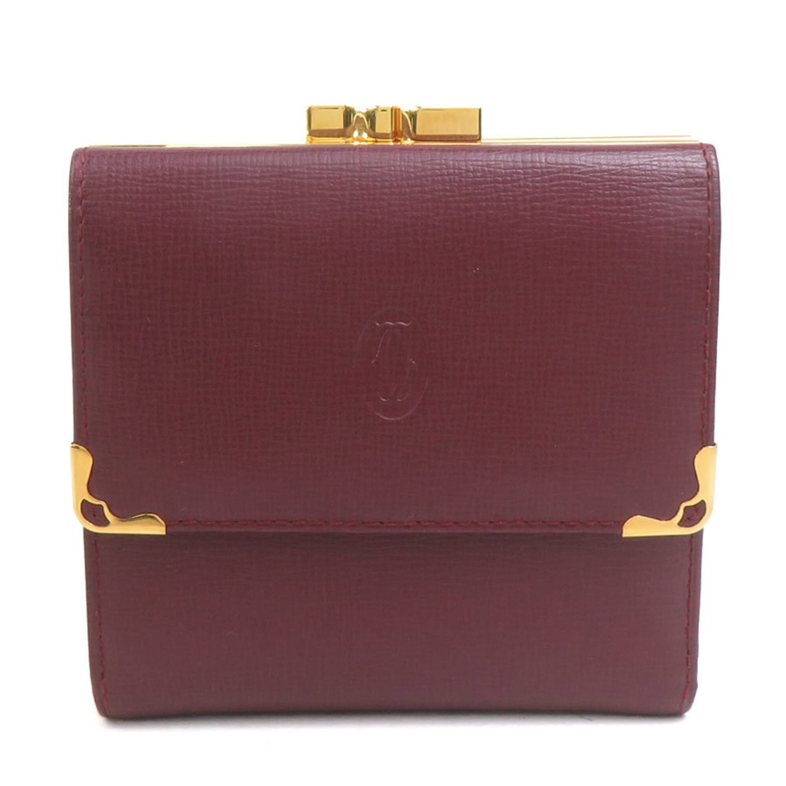 Cartier Wallet (Tri-Fold) Leather: Cartier Wallet (Tri-Fold) Leather A luxurious Cartier tri-fold wallet in rich Bordeaux leather, perfect for adding a touch of sophistication to your daily essentials. With its classic design and
