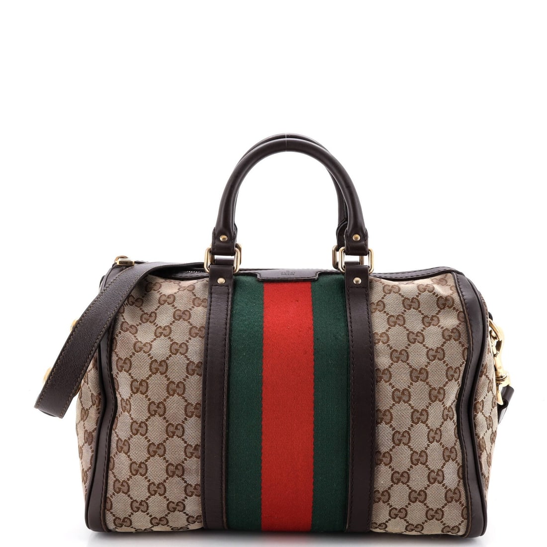 Gucci Vintage Web Boston Bag GG Canvas Medium (1 of 6)