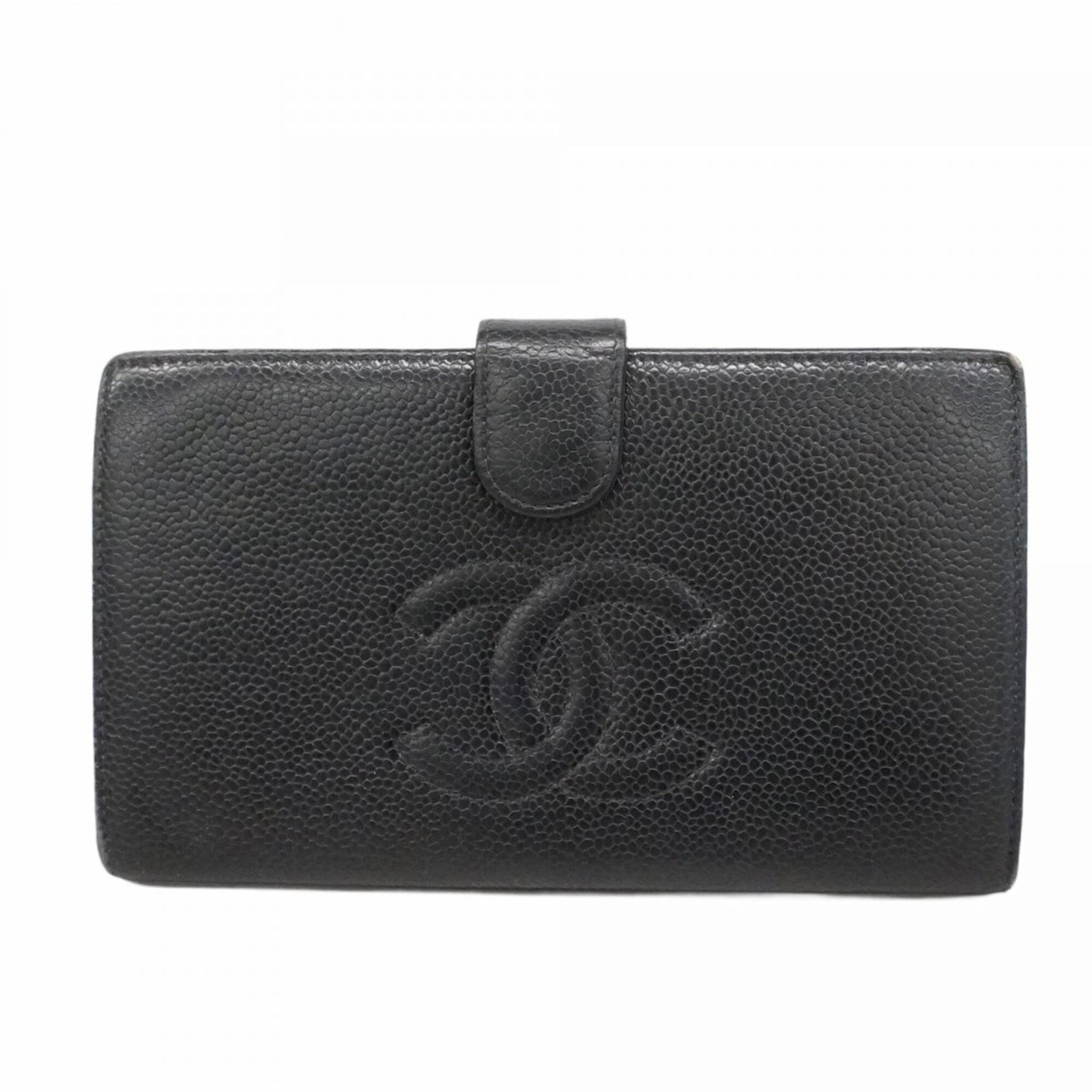 Chanel Grained Calfskin Bi Fold Wallet: Chanel Grained Calfskin Bi Fold Wallet A sleek and sophisticated accessory for the modern woman, this Chanel bi-fold wallet boasts luxurious grained calfskin and a classic design that exudes timeless