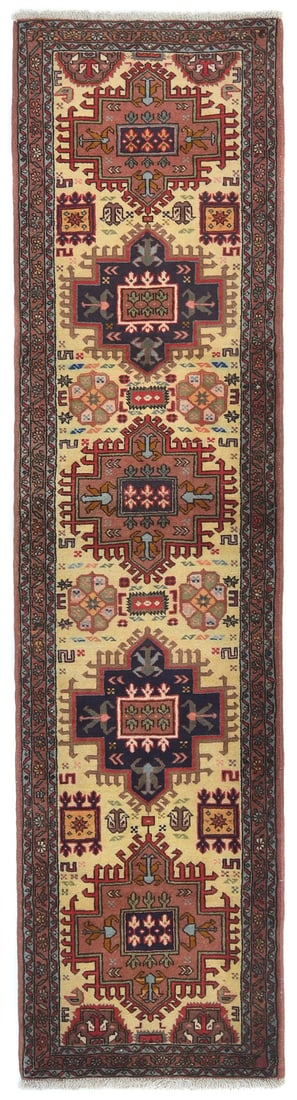 Vintage Tribal Geometric Runner Rug Wool Oriental Hallway Carpet 2'5X9'5: Vintage Tribal Geometric Runner Rug Wool Oriental Hallway Carpet 2'5X9'5 Add a touch of exotic elegance to your hallway with this stunning vintage tribal geometric runner rug, hand-knotted from