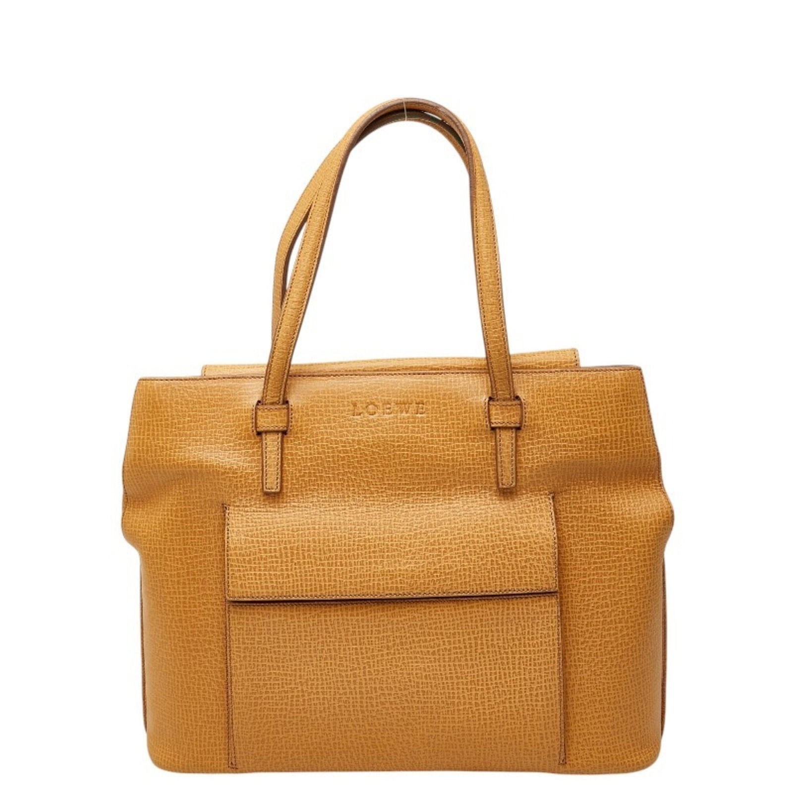 Loewe leather tote bag: Loewe leather tote bag A timeless and sophisticated Loewe leather tote bag in classic beige, boasting a spacious interior and sturdy 7cm height that makes it perfect for daily errands or weekend