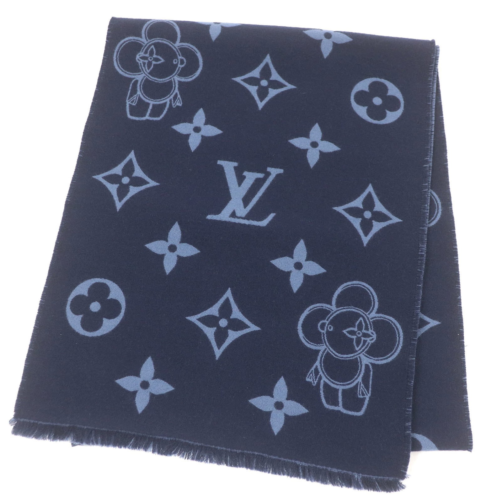 Louis Vuitton Stole Wool 100%: Louis Vuitton Stole Wool 100% Experience the timeless elegance of Louis Vuitton with this stunning navy wool stole, boasting 100% pure wool construction and a classic design that exudes